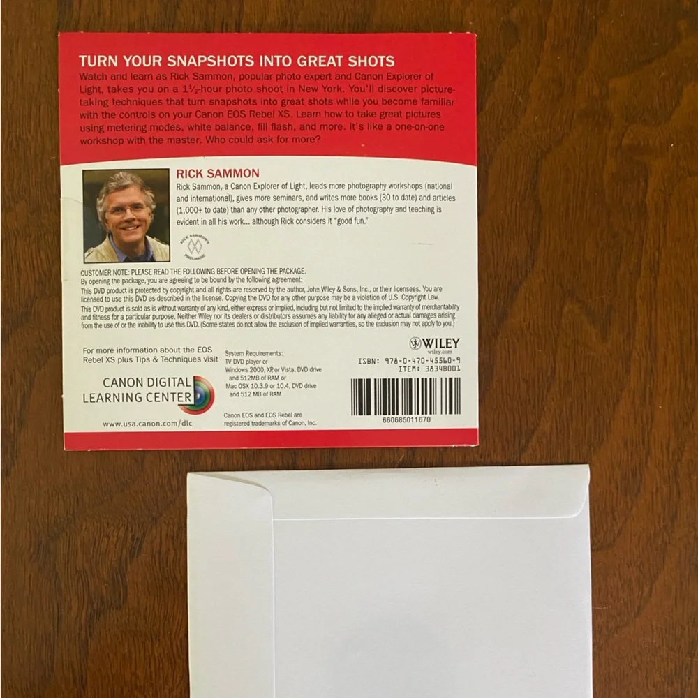 Camera CDs Canon EOS Rebel XS Guide Rick Sammon + Software instruction CD unopen